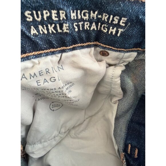 American Eagle Women’s Super High Rise Ankle Straight Jeans Size 14 NWT - Picture 9 of 11